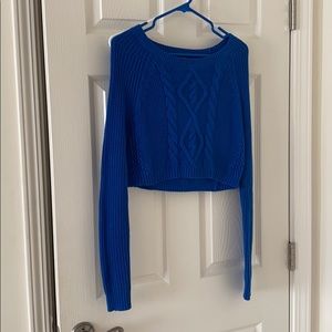 Blue crop sweater